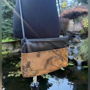 C.L. Whiting Collection Leaf Leather Crossbody